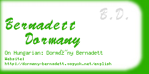 bernadett dormany business card